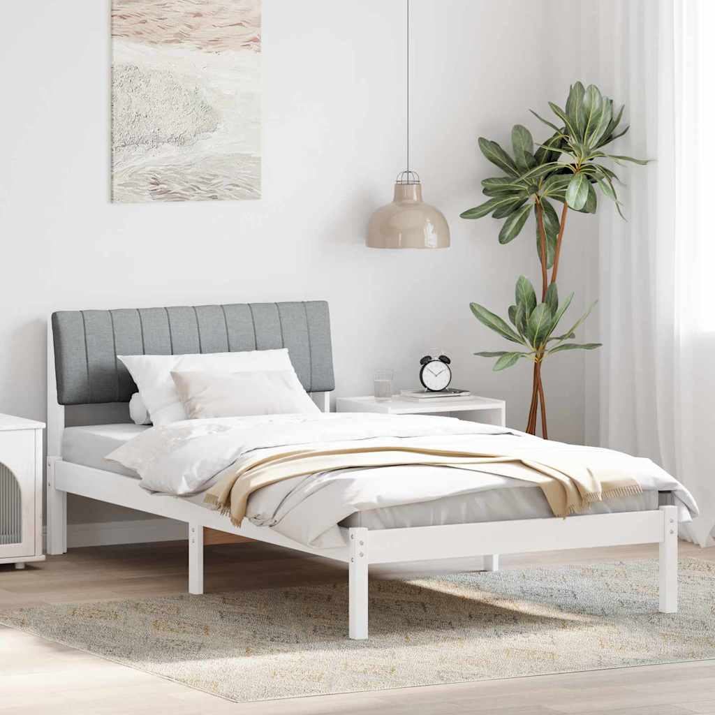 vidaXL Bedframe Bruin en lichtgrijs 200 x 200 cm Massief grenenhout
