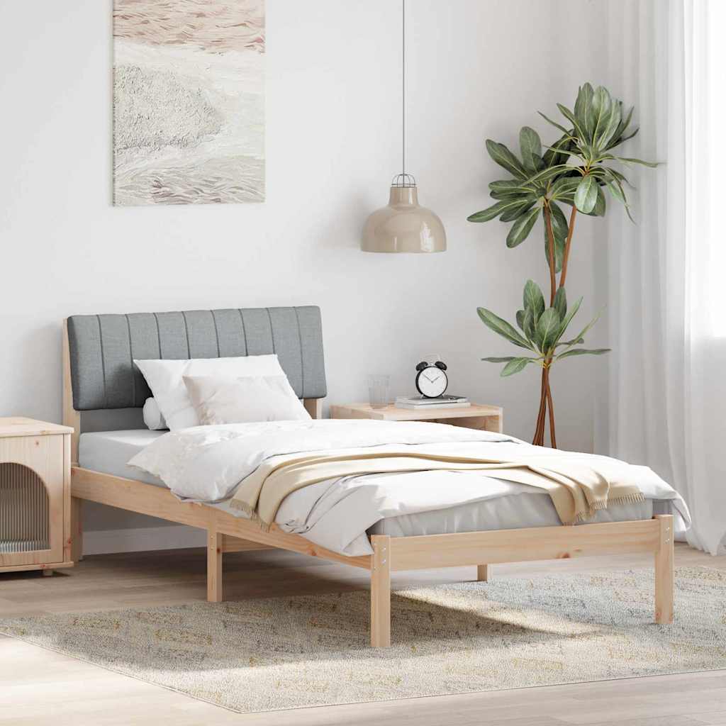 vidaXL Bedframe Bruin en lichtgrijs 200 x 200 cm Massief grenenhout