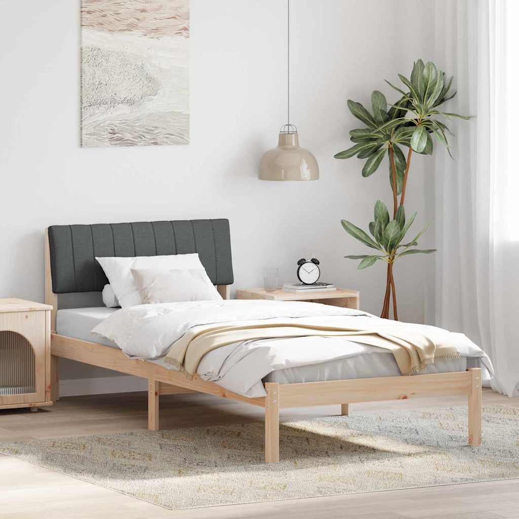 vidaXL Bedframe Bruin en lichtgrijs 200 x 200 cm Massief grenenhout