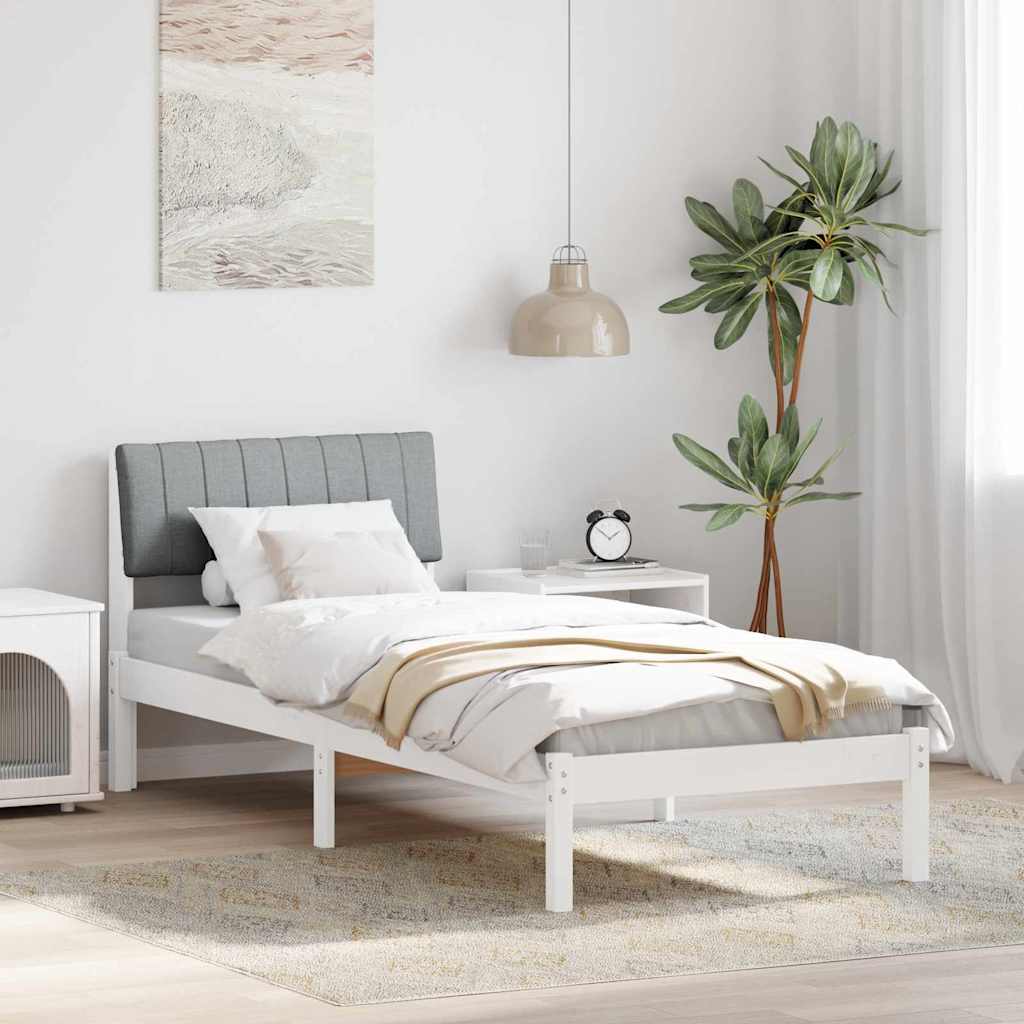 vidaXL Bedframe Bruin en lichtgrijs 200 x 200 cm Massief grenenhout