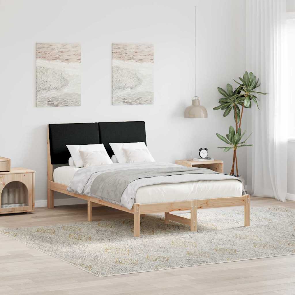vidaXL Bedframe Bruin en lichtgrijs 200 x 200 cm Massief grenenhout