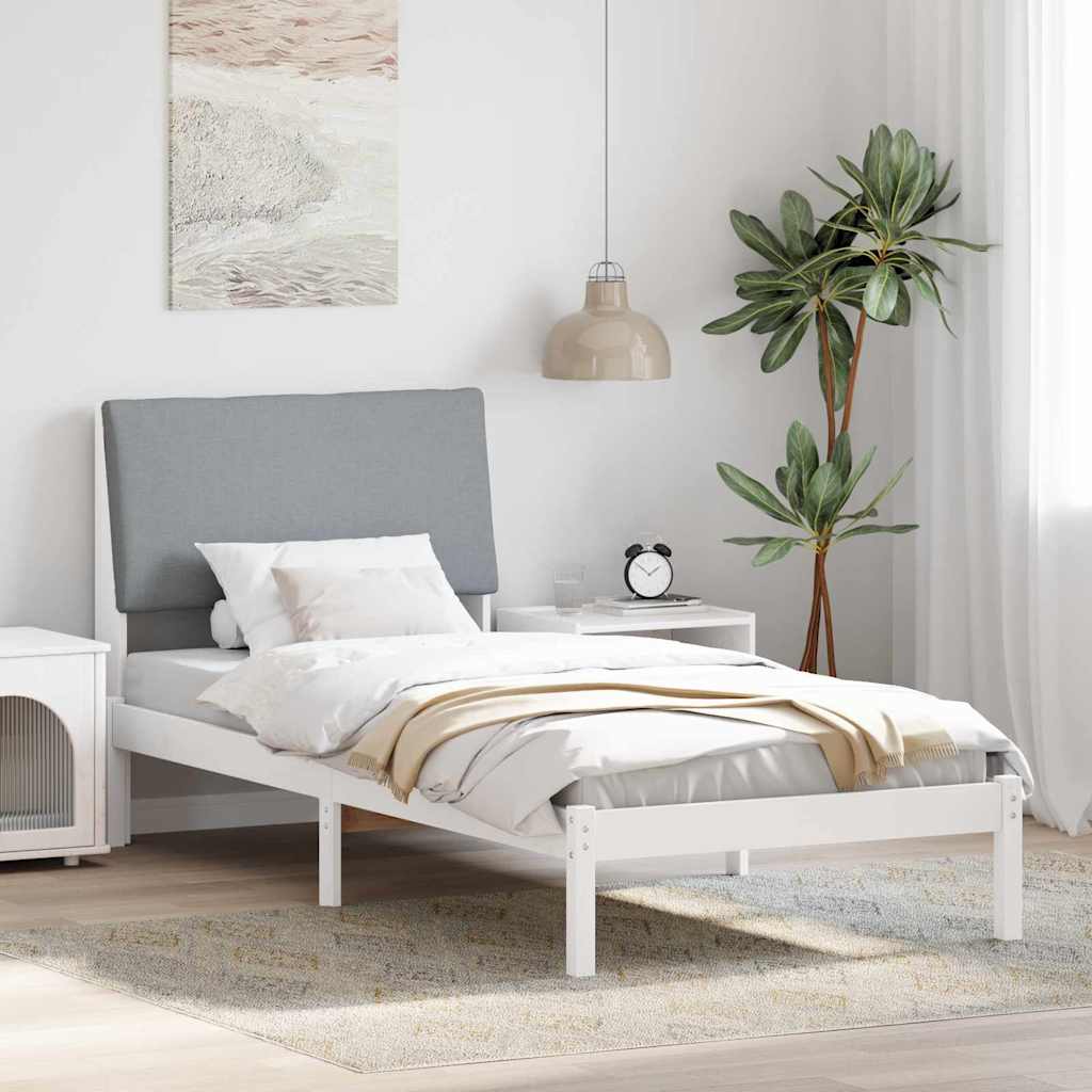vidaXL Bedframe Bruin en lichtgrijs 200 x 200 cm Massief grenenhout