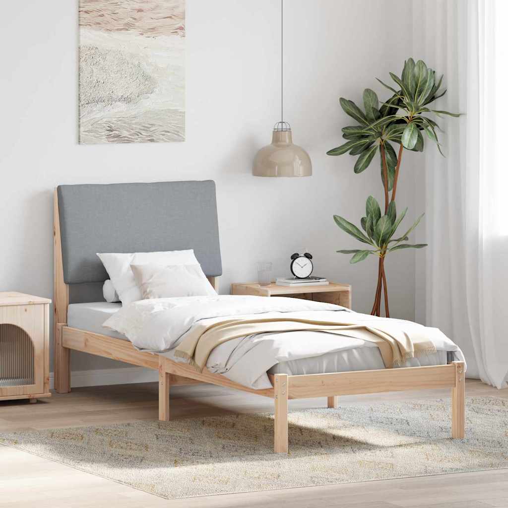 vidaXL Bedframe Bruin en lichtgrijs 200 x 200 cm Massief grenenhout