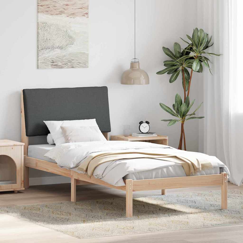 vidaXL Bedframe Bruin en lichtgrijs 200 x 200 cm Massief grenenhout