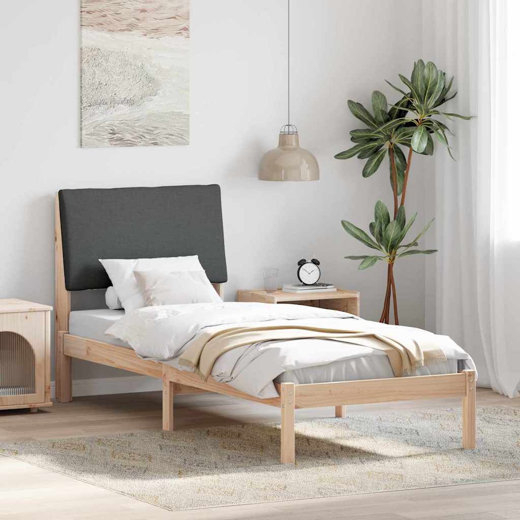 vidaXL Bedframe Bruin en lichtgrijs 200 x 200 cm Massief grenenhout