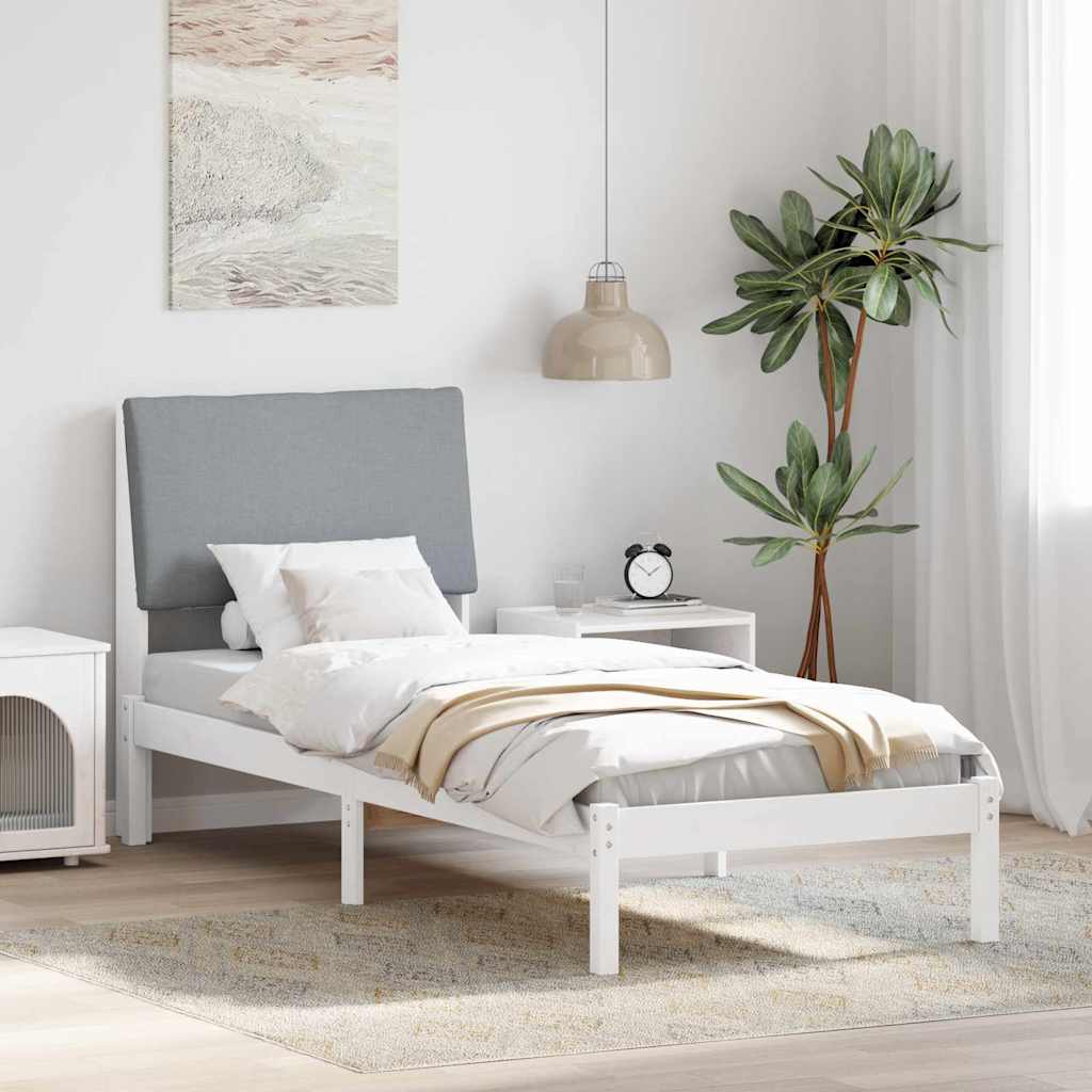 vidaXL Bedframe Bruin en lichtgrijs 200 x 200 cm Massief grenenhout