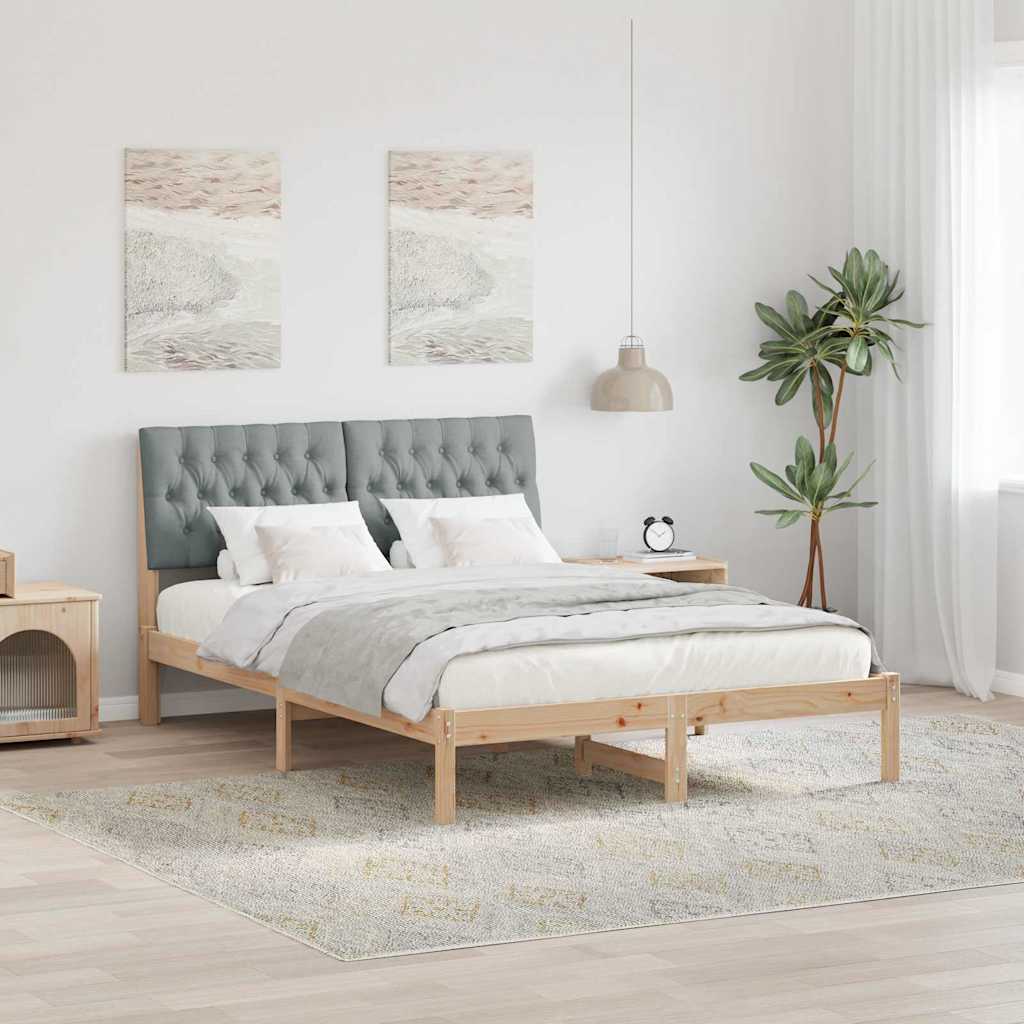 vidaXL Bedframe met Gevoerd Hoofdgedeelte Bruin 200 x 200 cm