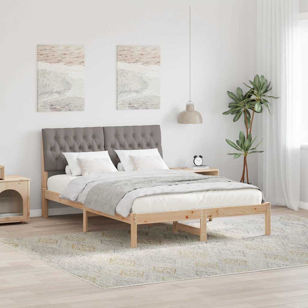 vidaXL Bedframe met Gevoerd Hoofdgedeelte Bruin 200 x 200 cm