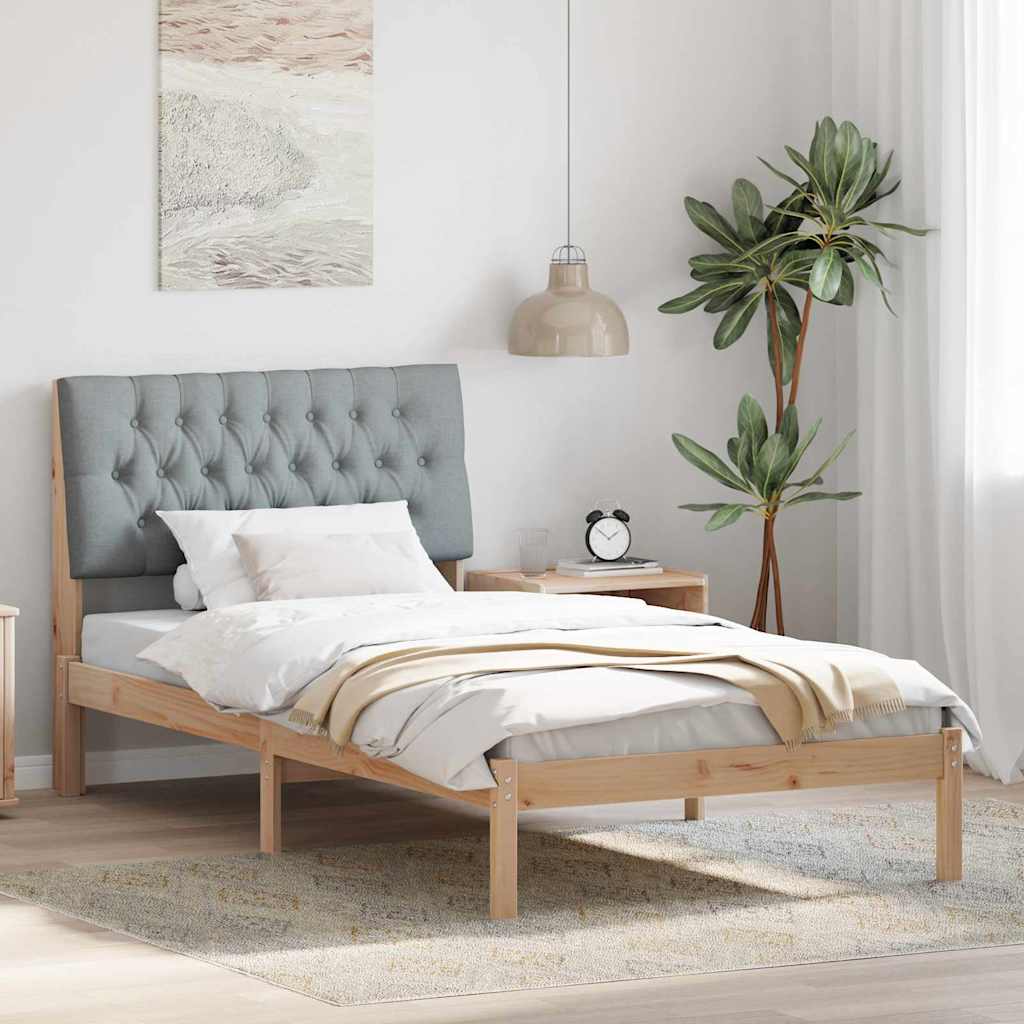 vidaXL Bedframe met Gevoerd Hoofdgedeelte Bruin 200 x 200 cm