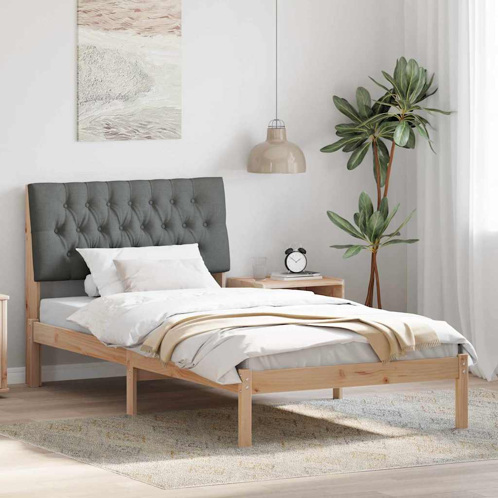 vidaXL Bedframe met Gevoerd Hoofdgedeelte Bruin 200 x 200 cm