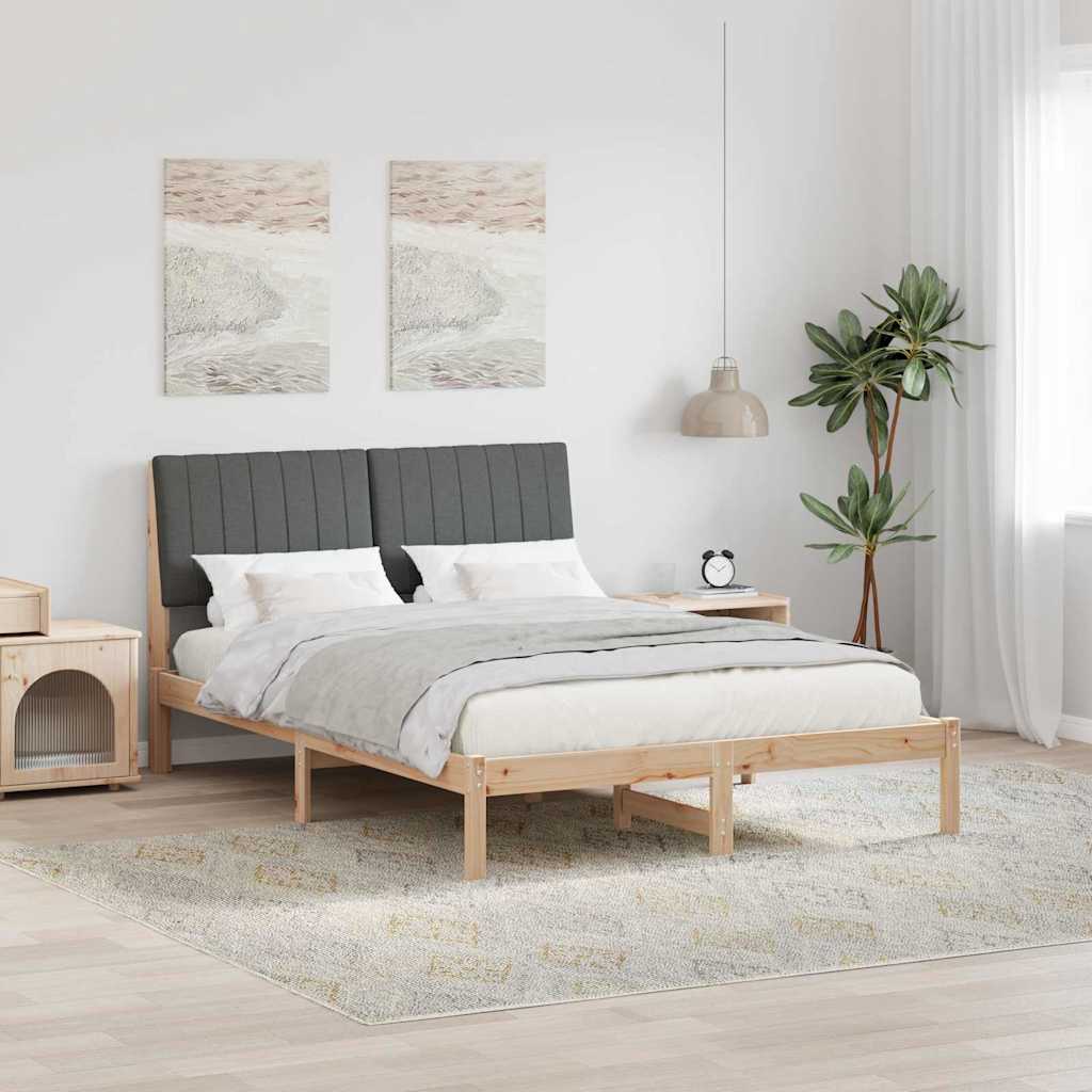 vidaXL Bedframe met hoofdeinde Bruin 75 x 190 cm Stof