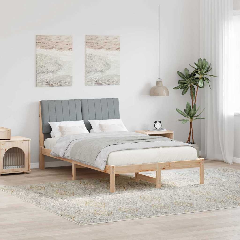 vidaXL Bedframe met hoofdeinde Bruin 75 x 190 cm Stof
