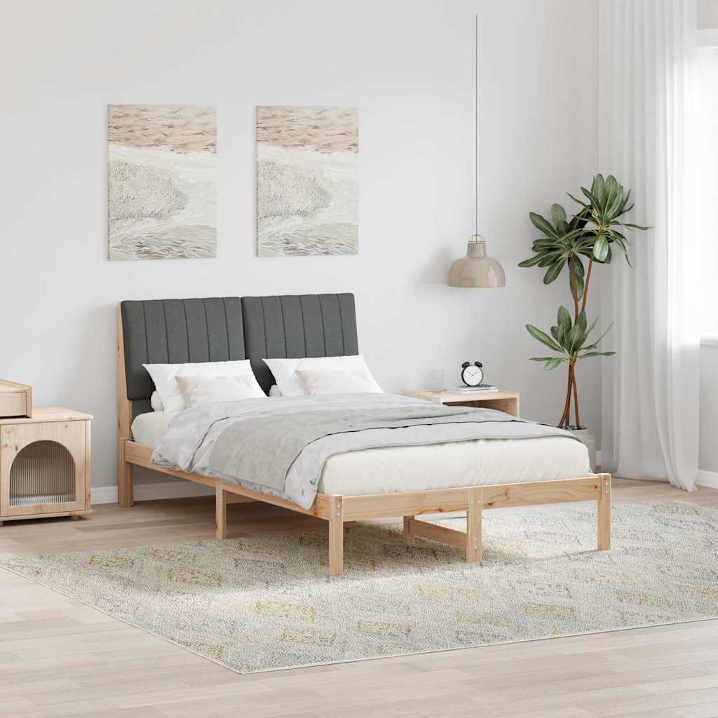 vidaXL Bedframe met hoofdeinde Bruin 75 x 190 cm Stof