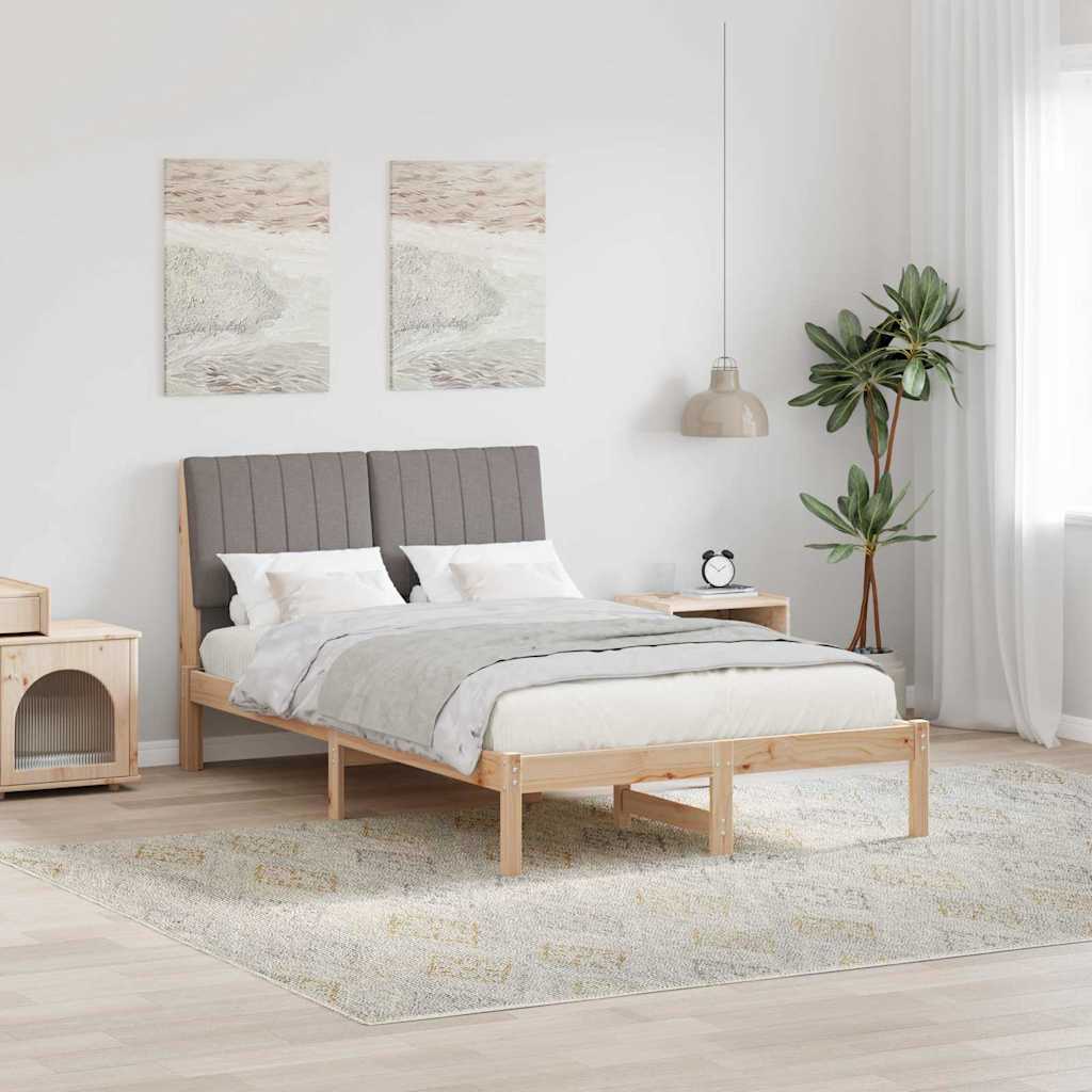vidaXL Bedframe met hoofdeinde Bruin 75 x 190 cm Stof