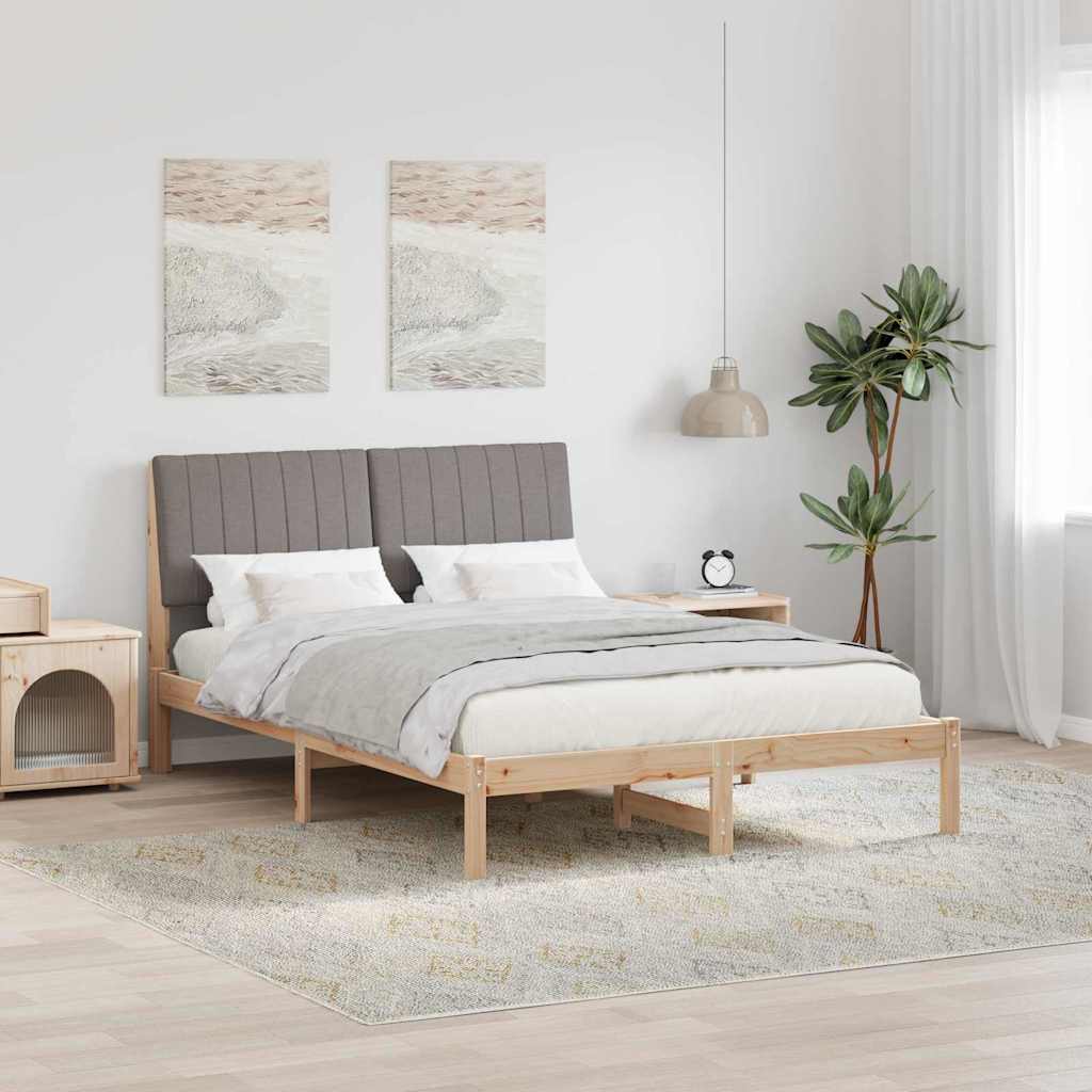 vidaXL Bedframe met hoofdeinde Bruin 75 x 190 cm Stof