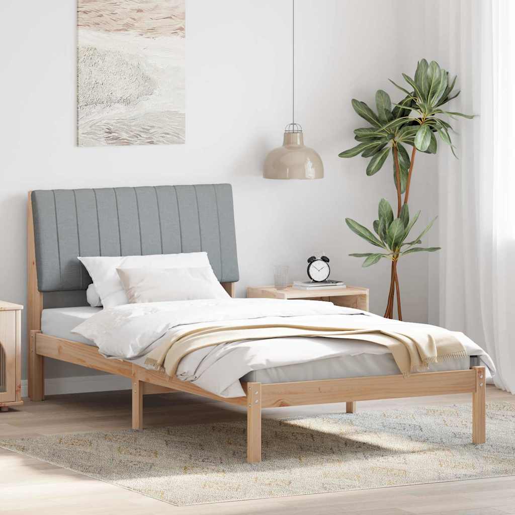 vidaXL Bedframe met hoofdeinde Bruin 75 x 190 cm Stof