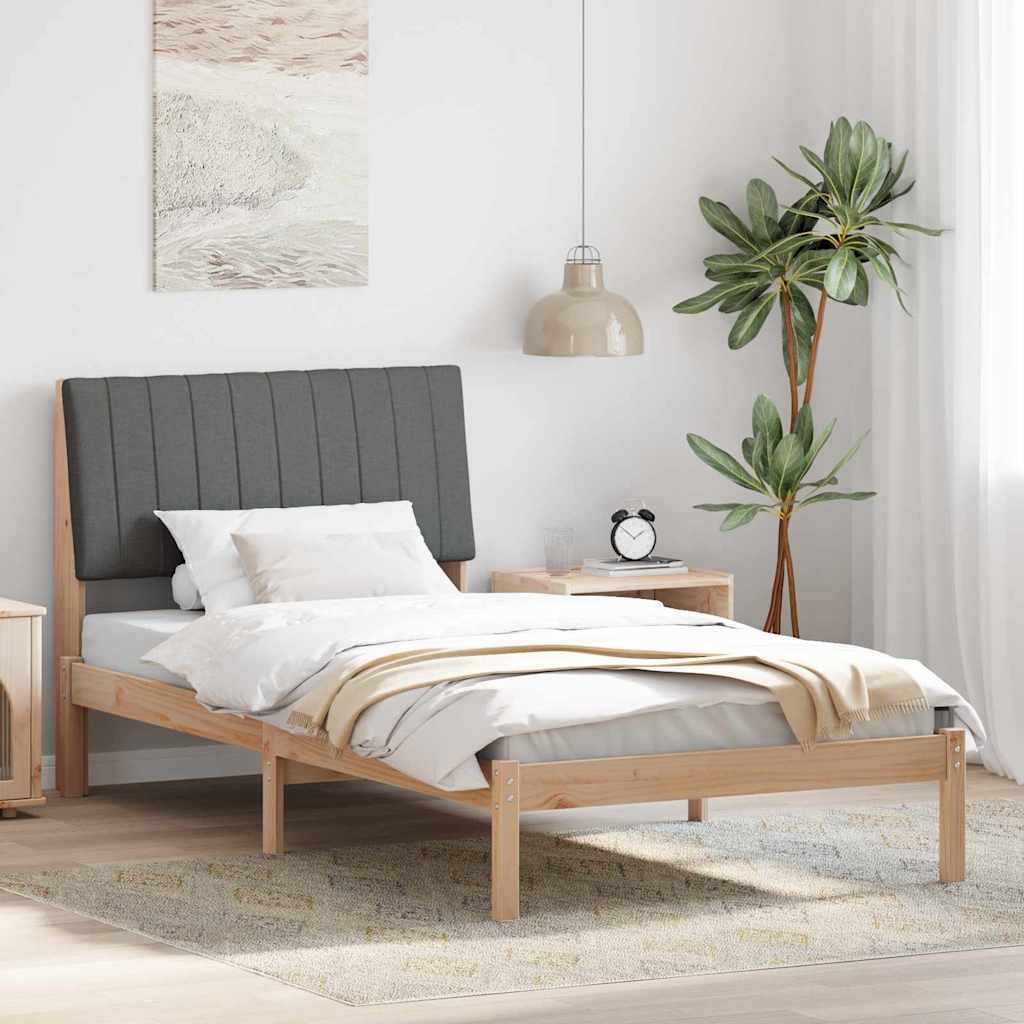 vidaXL Bedframe met hoofdeinde Bruin 75 x 190 cm Stof