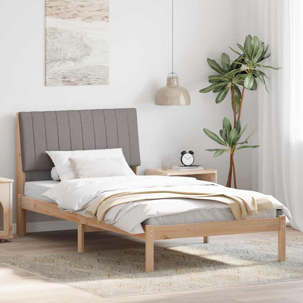 vidaXL Bedframe met hoofdeinde Bruin 75 x 190 cm Stof