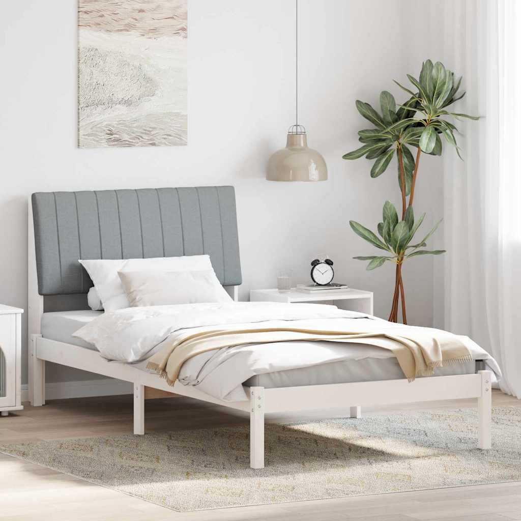 vidaXL Bedframe met hoofdeinde Bruin 75 x 190 cm Stof