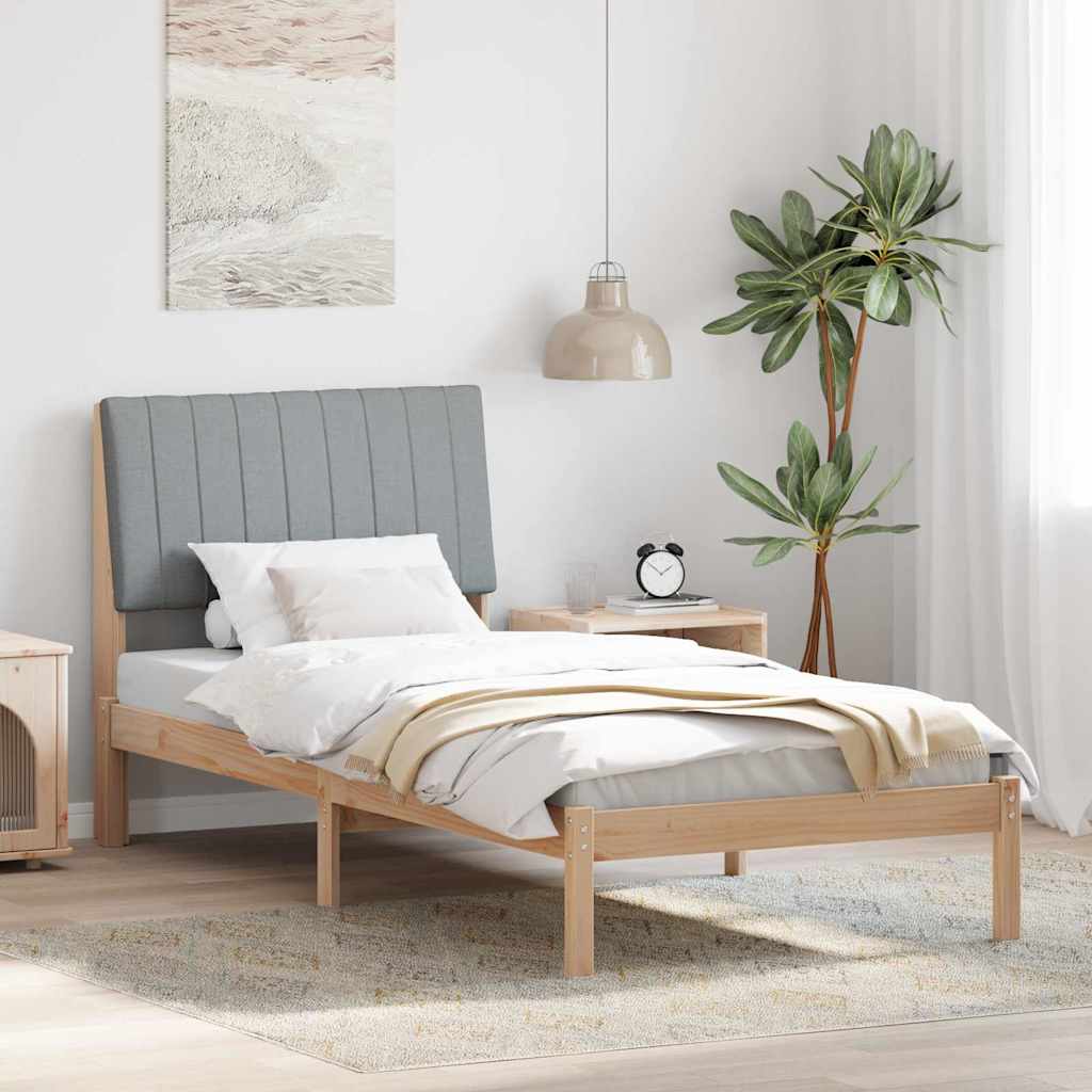 vidaXL Bedframe met hoofdeinde Bruin 75 x 190 cm Stof