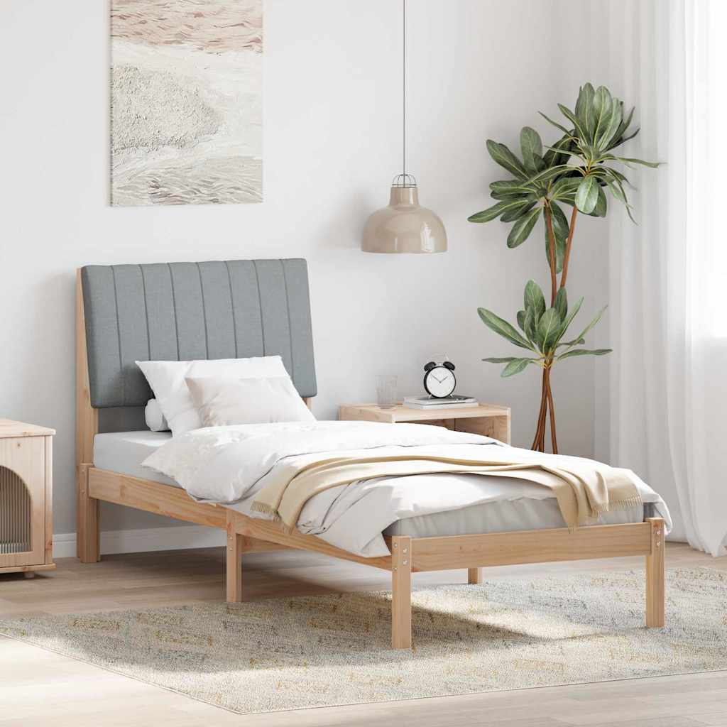 vidaXL Bedframe met hoofdeinde Bruin 75 x 190 cm Stof