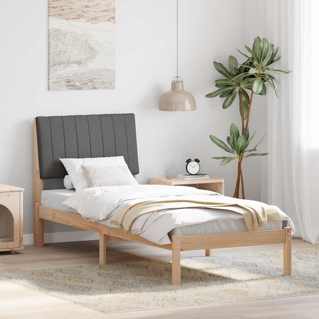vidaXL Bedframe met hoofdeinde Bruin 75 x 190 cm Stof
