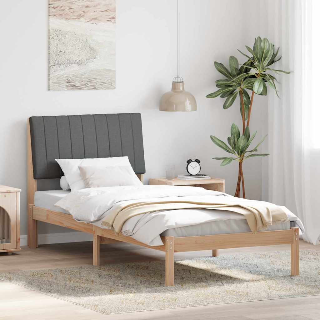 vidaXL Bedframe met hoofdeinde Bruin 75 x 190 cm Stof