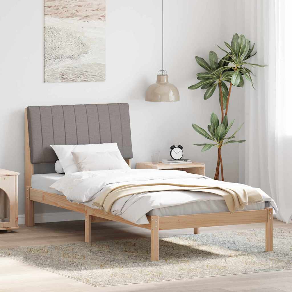 vidaXL Bedframe met hoofdeinde Bruin 75 x 190 cm Stof