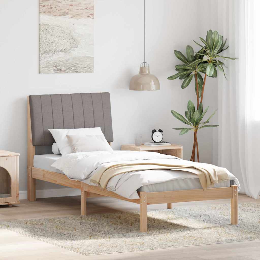 vidaXL Bedframe met hoofdeinde Bruin 75 x 190 cm Stof