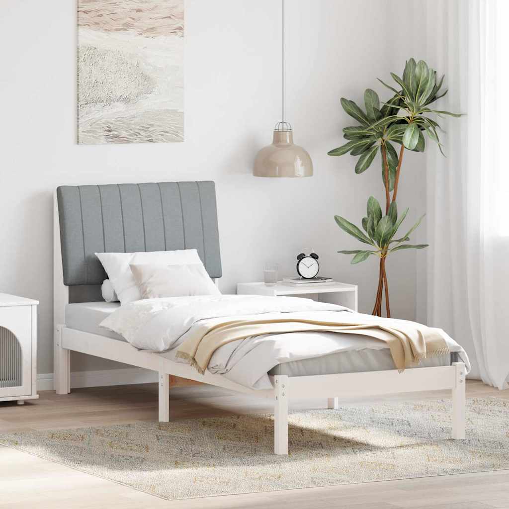 vidaXL Bedframe met hoofdeinde Bruin 75 x 190 cm Stof