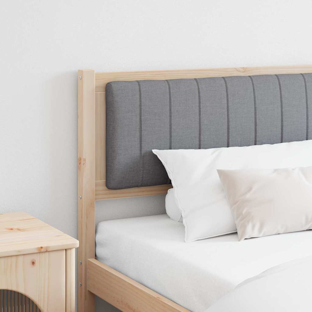 vidaXL Gestoffeerd hoofdbord Bruin 200 cm Massief pijnhout en stof