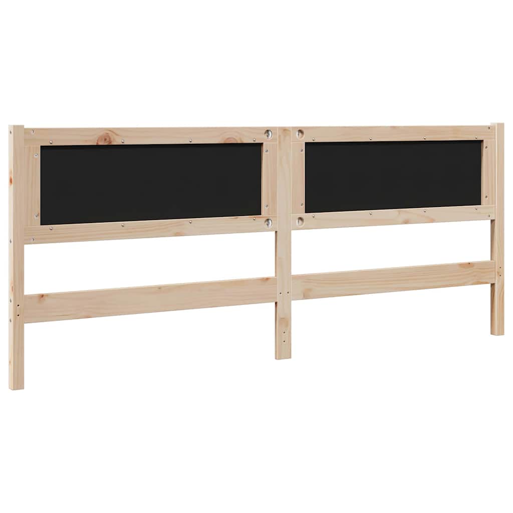 vidaXL Gestoffeerd hoofdbord Bruin 200 cm Massief pijnhout en stof