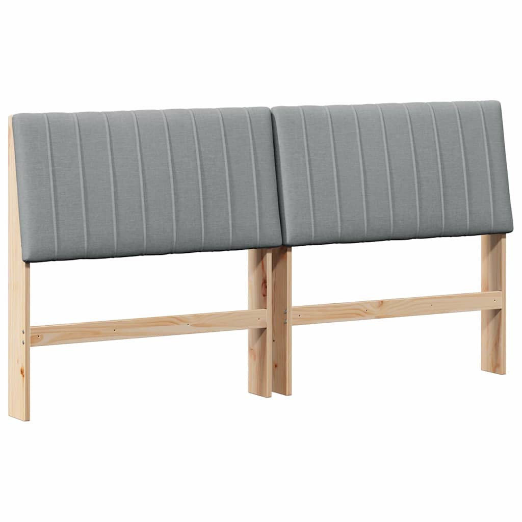 vidaXL Gestoffeerd hoofdbord Lichtgrijs 200 cm Massief grenenhout