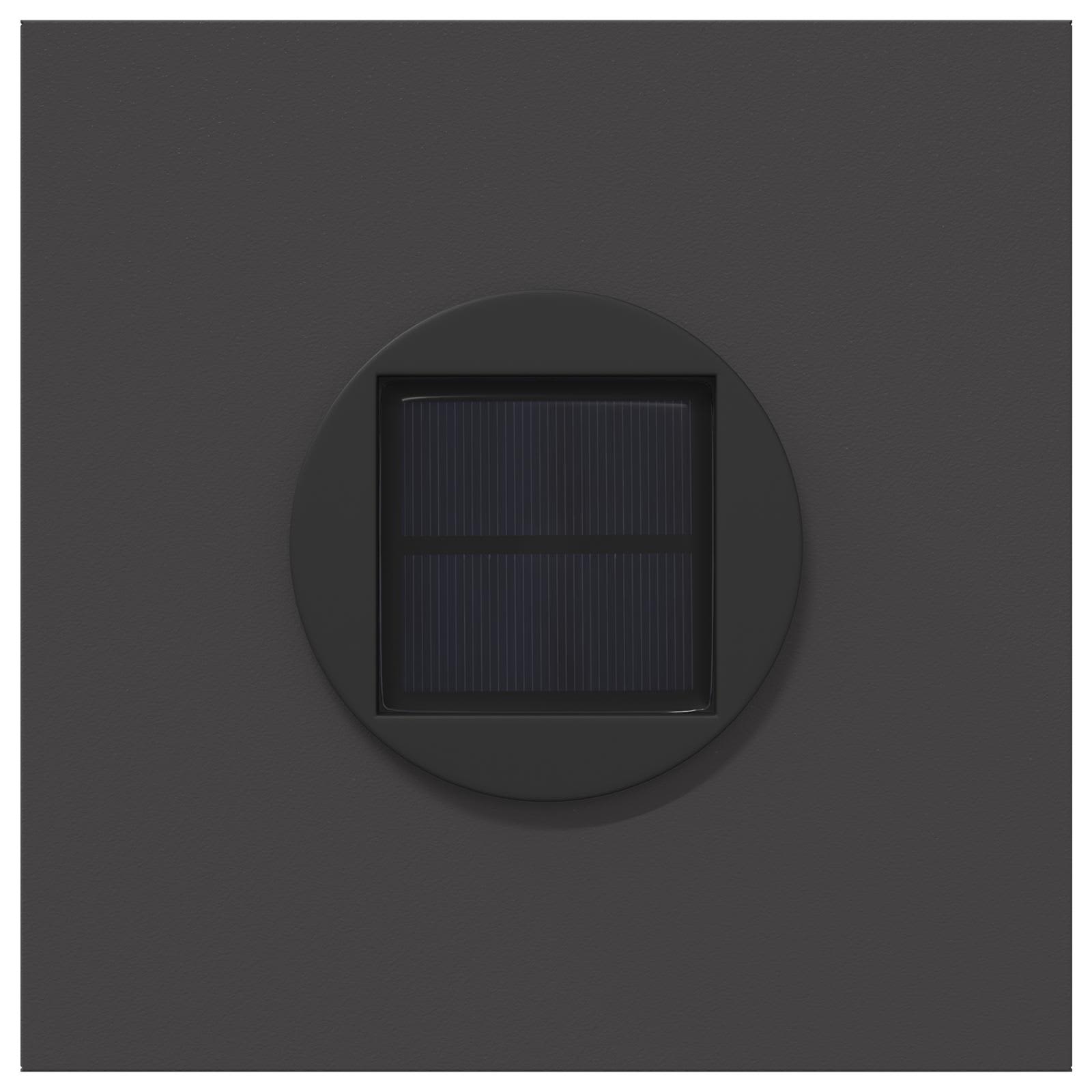 vidaXL Solar LED Pad Licht Visgraat 2 pcs Zwart Koudgewalst staal
