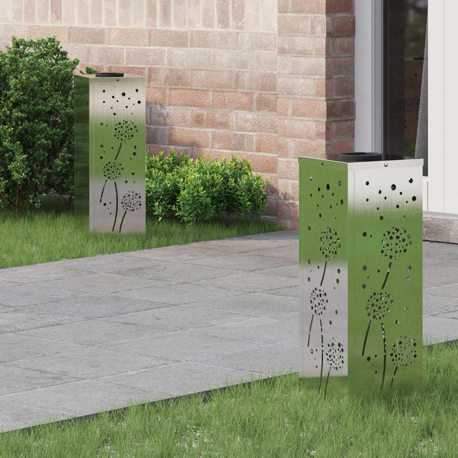 vidaXL Solar LED Pad Licht 2 pcs Zwart Koudgewalst staal