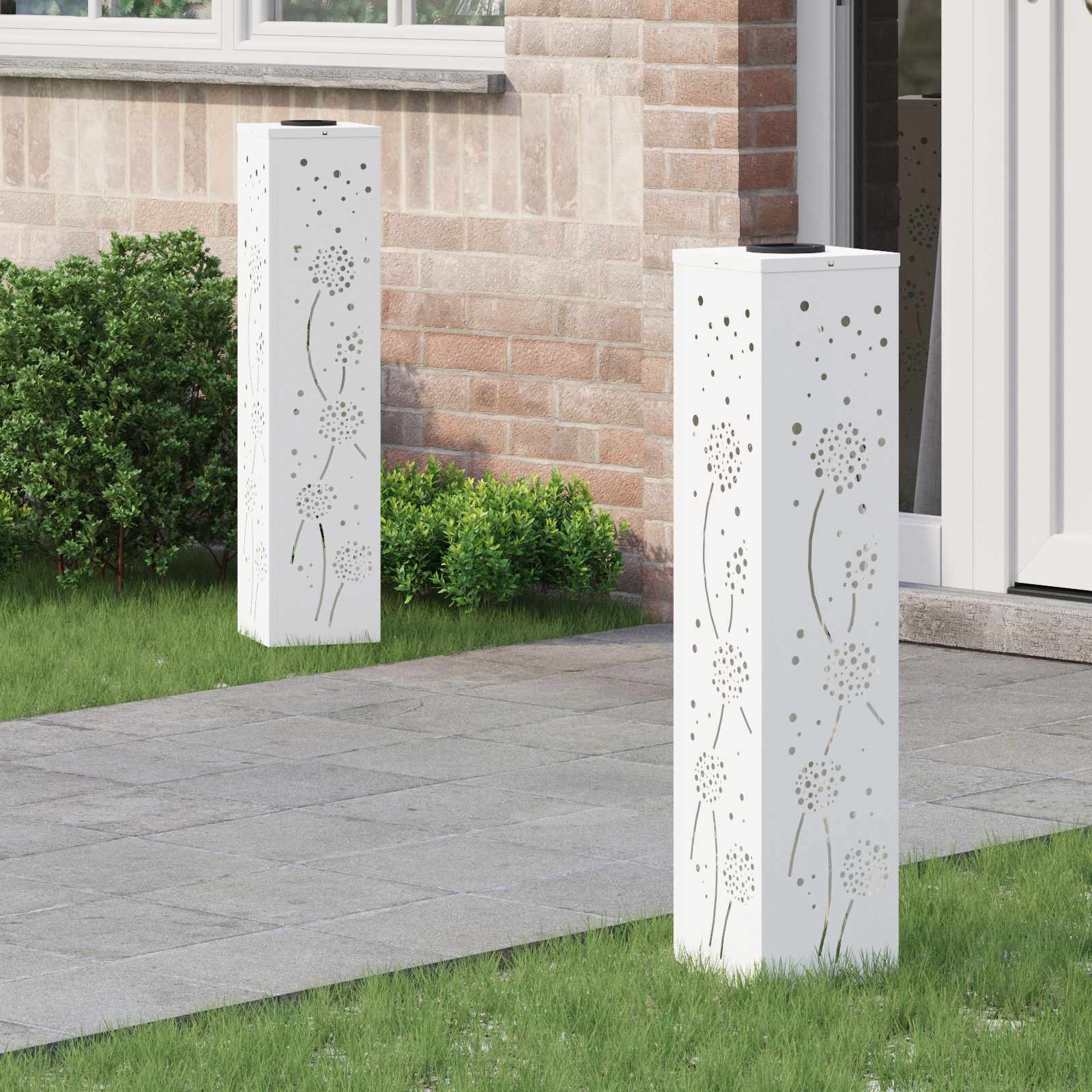 vidaXL Solar LED Pad Licht 2 pcs Zwart Koudgewalst staal