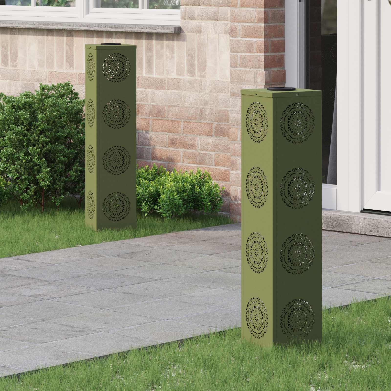 vidaXL Solar LED Pad Licht 2 pcs Zwart Koudgewalst staal