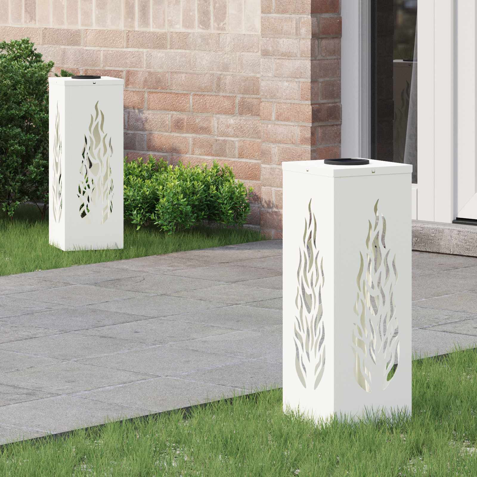 vidaXL Solar LED Pad Licht 2 pcs Zwart Koudgewalst staal