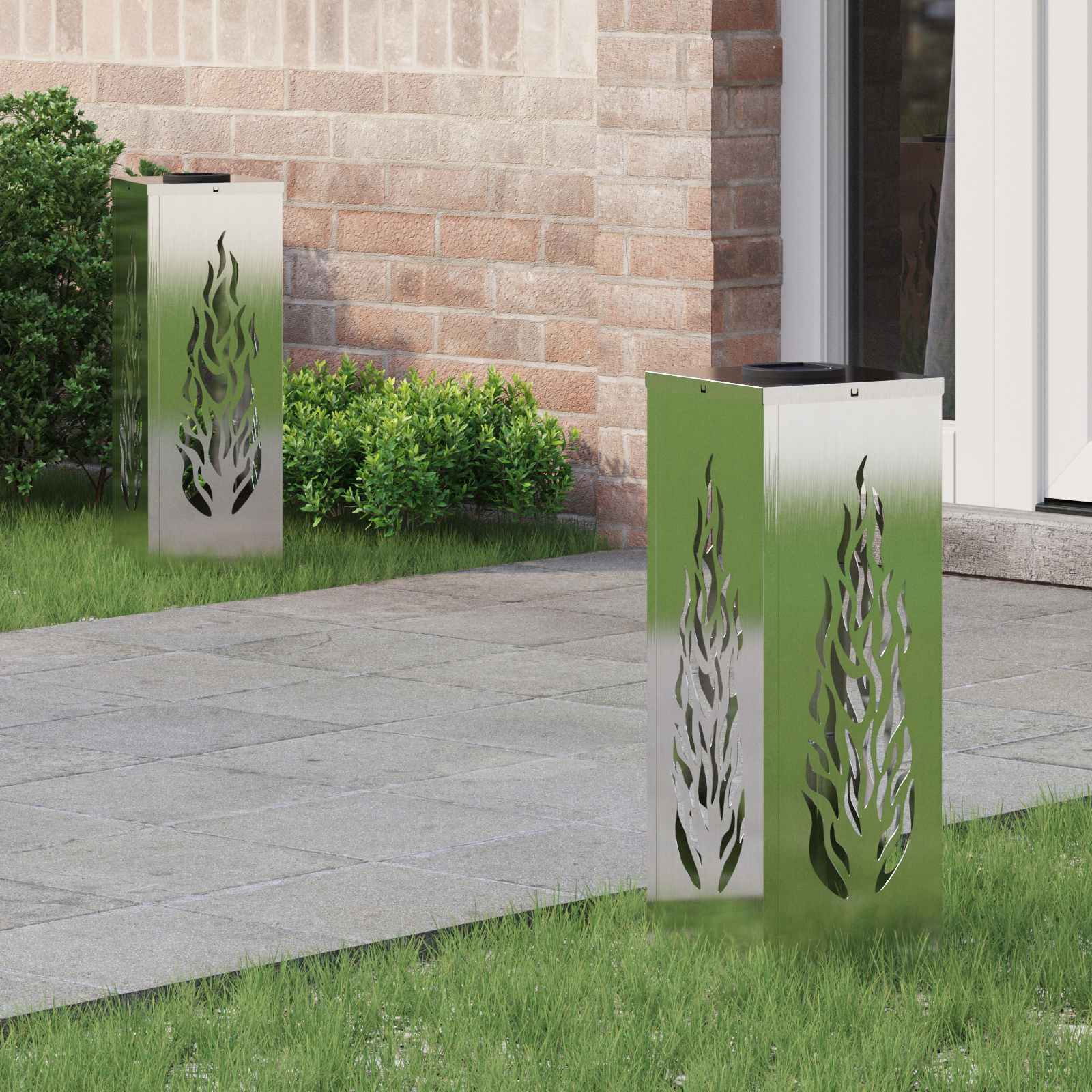 vidaXL Solar LED Pad Licht 2 pcs Zwart Koudgewalst staal