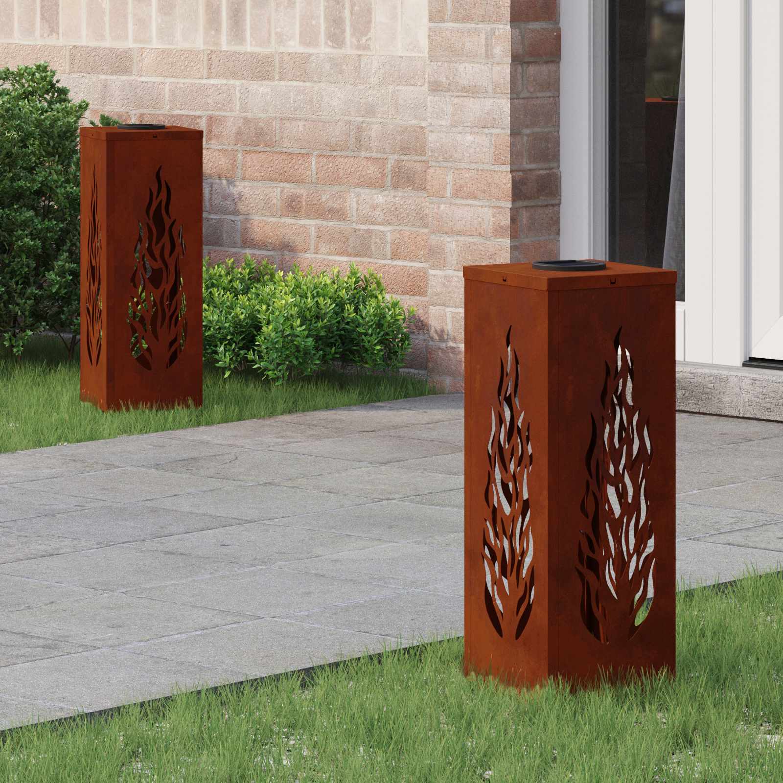 vidaXL Solar LED Pad Licht 2 pcs Zwart Koudgewalst staal