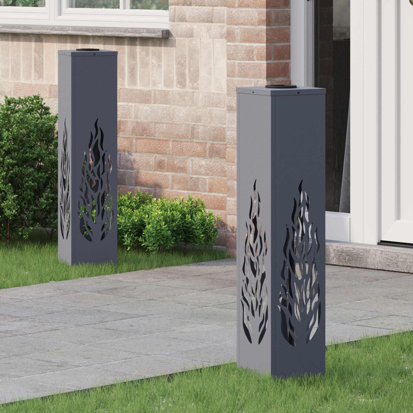 vidaXL Solar LED Pad Licht 2 pcs Zwart Koudgewalst staal