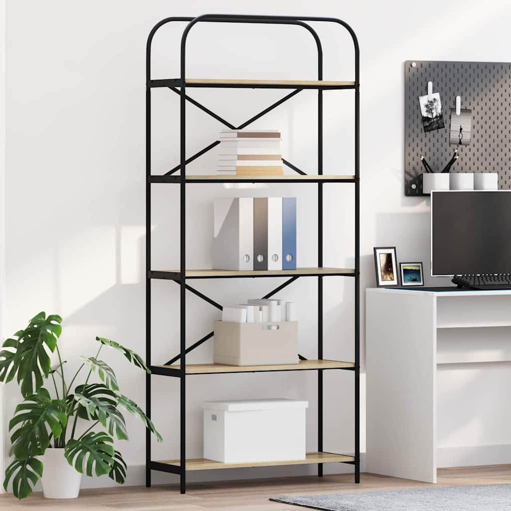 vidaXL Boekenkast Gerookt eiken 80 x 30 x 183 cm Bewerkt hout