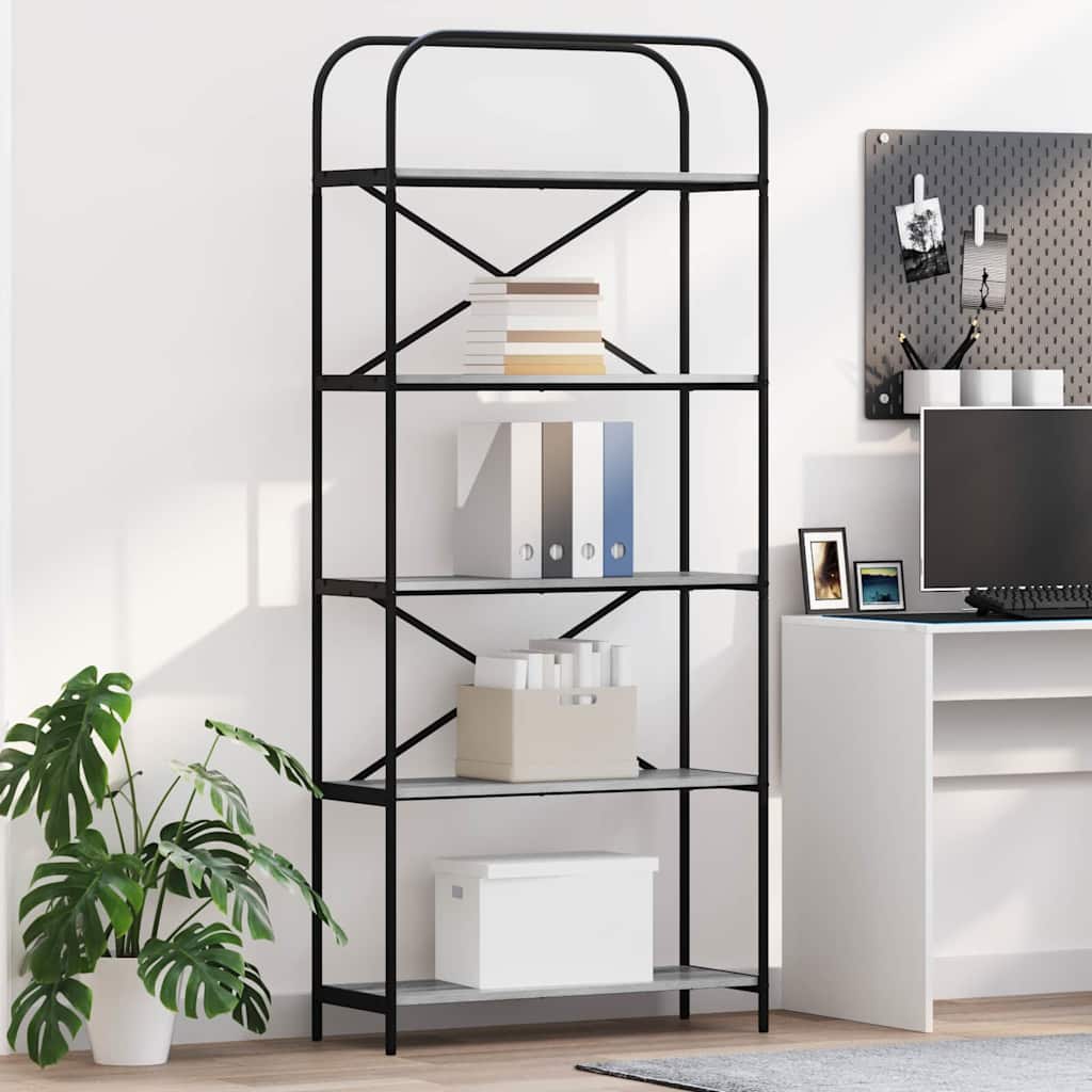 vidaXL Boekenkast Gerookt eiken 80 x 30 x 183 cm Bewerkt hout