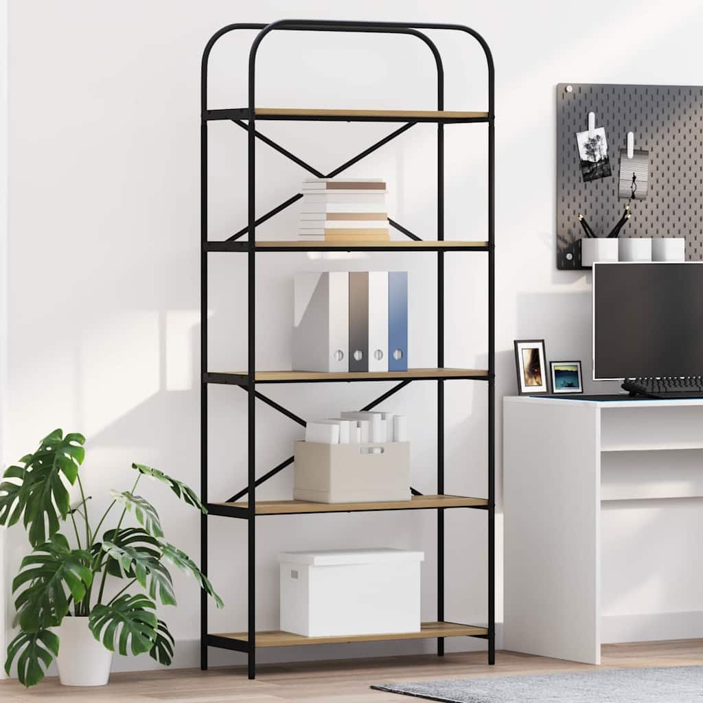 vidaXL Boekenkast Gerookt eiken 80 x 30 x 183 cm Bewerkt hout