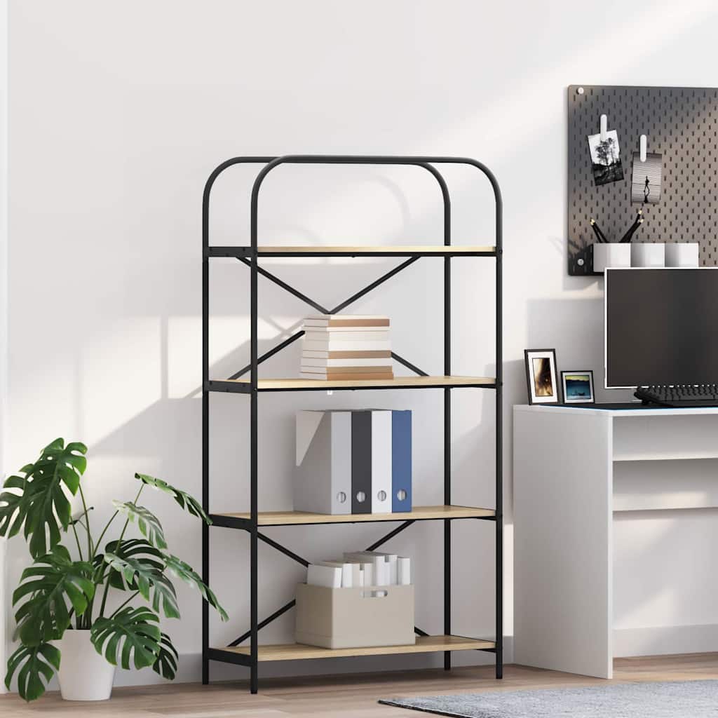 vidaXL Boekenkast Gerookt eiken 80 x 30 x 183 cm Bewerkt hout