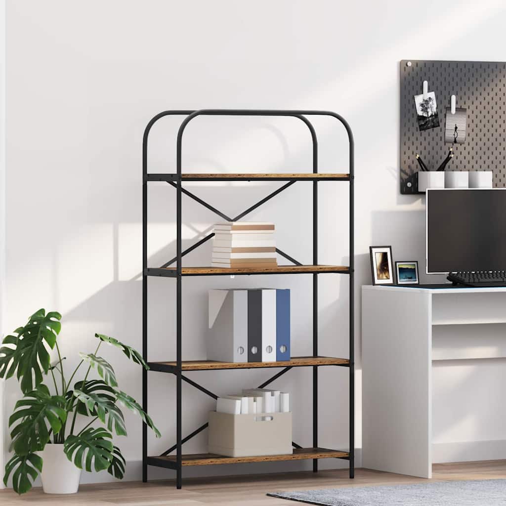 vidaXL Boekenkast Gerookt eiken 80 x 30 x 183 cm Bewerkt hout