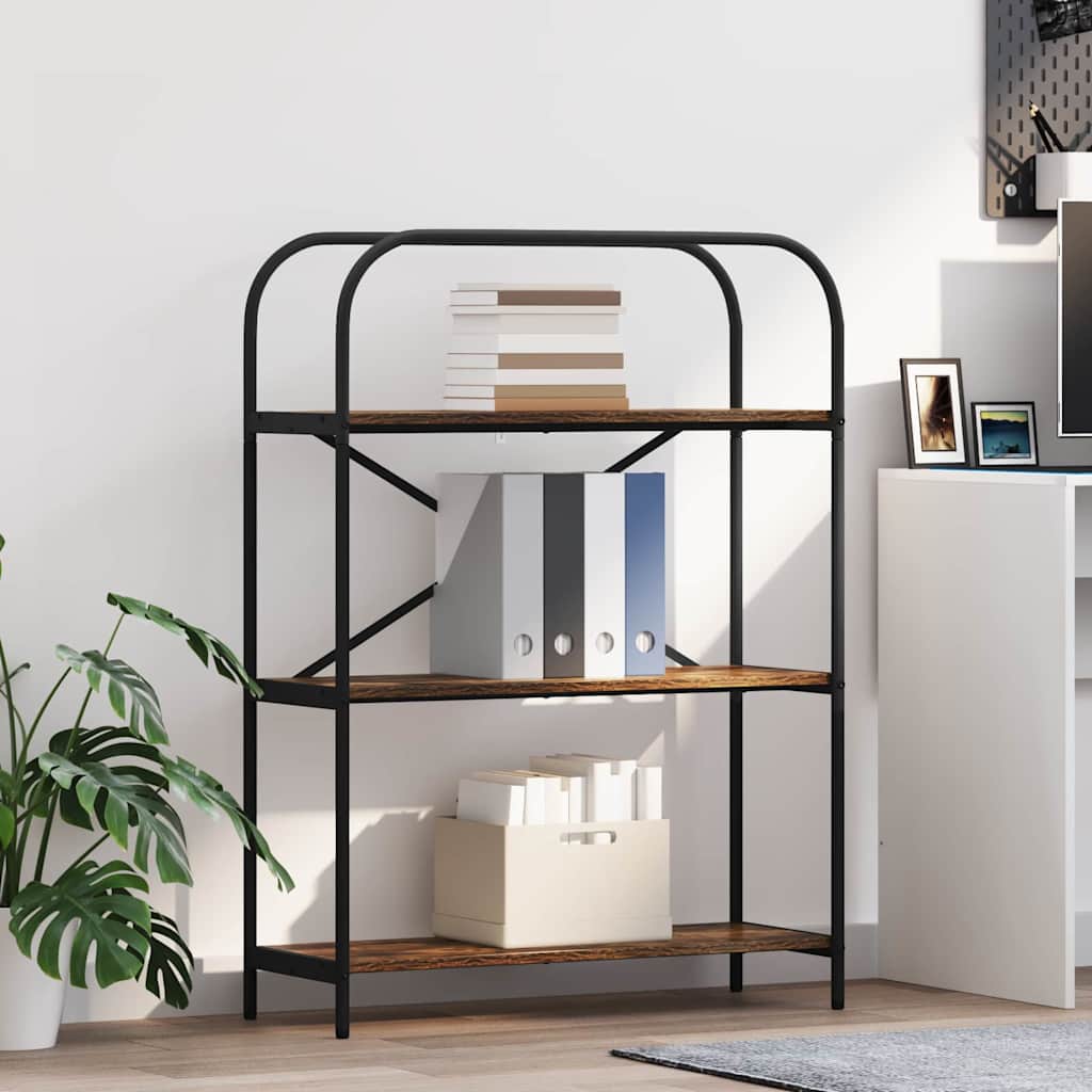 vidaXL Boekenkast Gerookt eiken 80 x 30 x 183 cm Bewerkt hout