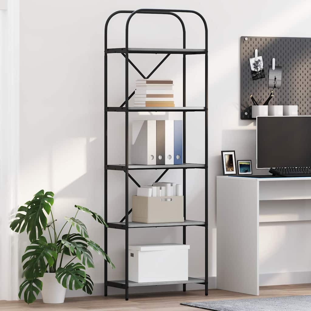 vidaXL Boekenkast Gerookt eiken 80 x 30 x 183 cm Bewerkt hout