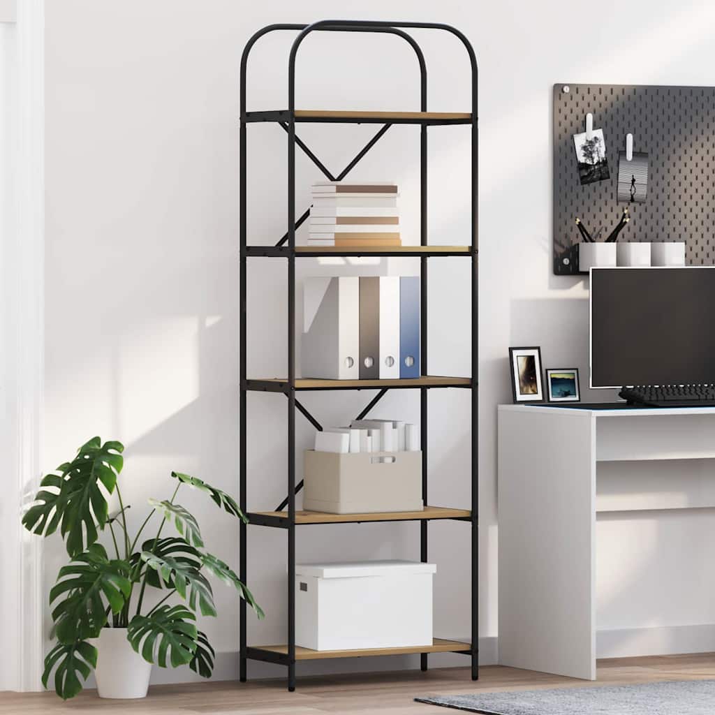 vidaXL Boekenkast Gerookt eiken 80 x 30 x 183 cm Bewerkt hout
