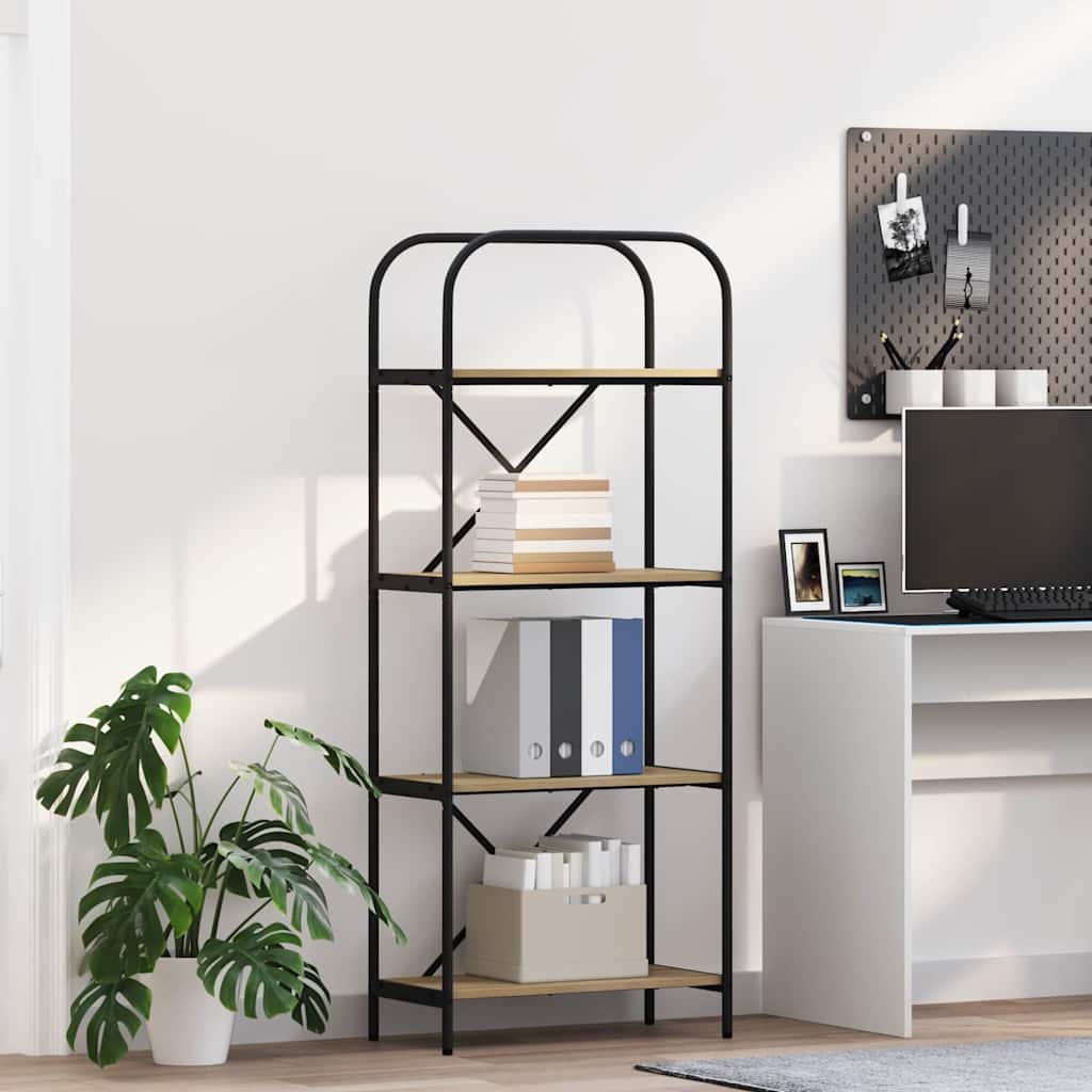 vidaXL Boekenkast Gerookt eiken 80 x 30 x 183 cm Bewerkt hout
